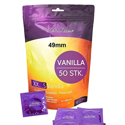 Abbildung von VIBRATISSIMO Kondome XXS Vanilla 50er Pack I Premium mit Aroma Condoms for Men dünner Wandstärke &amp; aromatisiert enge Größe hauchzart b=49mm