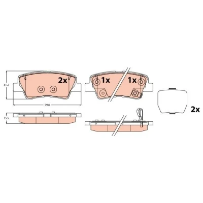 Abbildung von TRW GDB2309 Bremsbelagsatz mit akustischer Verschleißwarnung Zubehör HYUNDAI: Tucson, ix35, KIA: Sportage IV