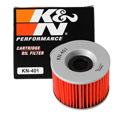 Abbildung von K&amp;N Powersports Ölfilter Kartusche 76x56mm kompatibel mit Yamaha, Kawasaki, Honda, Bimota, Benelli (KN 401), Rot