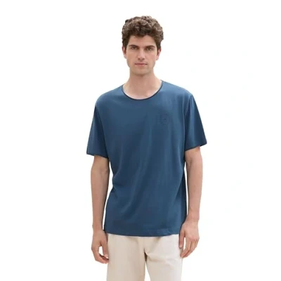 Abbildung von TOM TAILOR Herren 1043717 Basic T Shirt mit kleinem Logoprint, 26779 Nighttime Blue, L