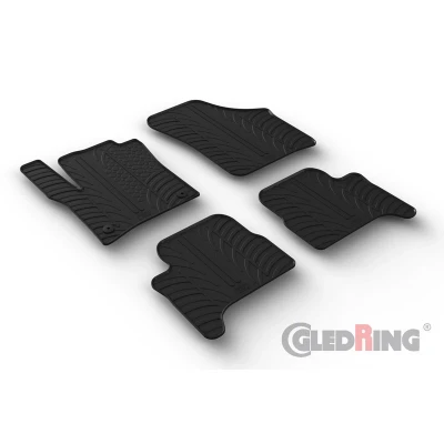 Abbildung von Gledring 0655 Fußmattensatz Gummi vorne und hinten 4 schwarz 750mm 550mm
