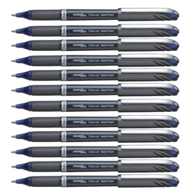 Abbildung von Pentel Energel Plus Liquid Gel Tintenroller, Kugeldurchmesser 1.0 mm = 0.5 Strichstärke, 12 Stück, blau BL30C