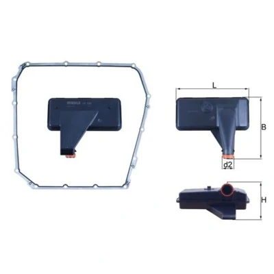 Abbildung von MAHLE ORIGINAL HX 185D Hydraulikfiltersatz, Automatikgetriebe mit Dichtung AUDI: A6 C7 Saloon, A7 Sportback, A4 B8 Avant