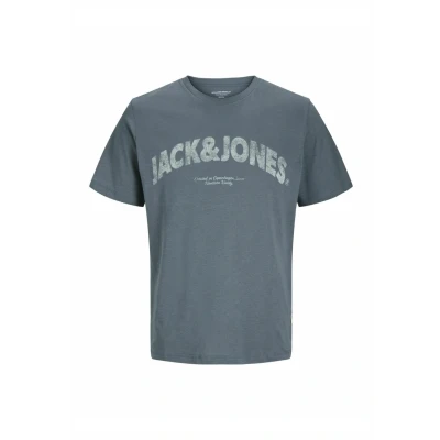Abbildung von Jack &amp; Jones LOGO Rundhalsausschnitt Tshirt print, Herren, Größe: Large, Stormy weather