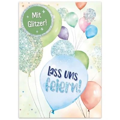 Abbildung von 12 x Einladungskarten Kindergeburtstag A6 &quot;Ballons&quot; Party Einladungen für Kinder, Geburtstags von Lernfreunde nachhaltig &amp; klimafreundlich