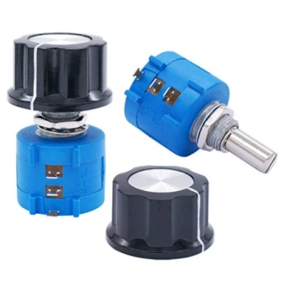 Abbildung von Taiss 2 Stück Potentiometer 5k Präzisions mit drehbarem Draht um 10 Umdrehungen, 3590S Multi Potentiometer, Drehpotentiometer Widerstand einstellbar, Drehknopf A03 (3590S 502L)