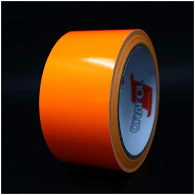 Abbildung von 10 Meter (1,79/Meter) Glanz Zierstreifen Auto Motorrad Boot Modellbau Silber Chrom Finest Folia Dekorstreifen Seitenstreifen (Neon Orange, 50mm Breite)