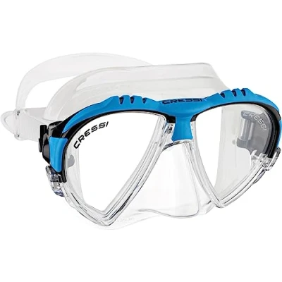Abbildung von Cressi Matrix Tauchen Schnorcheln Maske, Transparent/Blau, Einheitsgröße