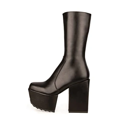 Abbildung von LAMODA Damen Magnolia Mid Calf Boot, Black Pu, 40 EU