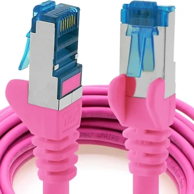 Abbildung von 1m CAT6a Netzwerkkabel magenta 1 Stück CAT 6 A Patchkabel 10000 Mbit s SFTP PIMF 500 MHz kompatibel zu CAT5 CAT6 CAT7 DSL Internet Switch Router