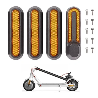 Abbildung von Yungeln 4er Set Scooter Ersatzteiil Seitenabdeckungen mit Rückstrahler aus Kunststoff kompatibel für 1S / M365 Pro2 Elektroscooter Orange