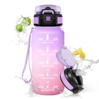 Abbildung von HoneyHolly Trinkflasche Kinder 500Ml, Auslaufsicher Sport, Wasserflasche Kohlensäure Geeignet, mit Strohhalm, BPA frei, Trinkflaschen für Fitnessstudio, Schule, Büro