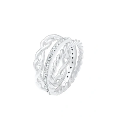Abbildung von Elli Glass Crystal Ring silvercoloured, Damen, Größe: 54, Silver coloured