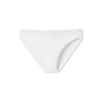 Abbildung von Schiesser Damen Taislip mit Spitze Pure Cotton Taillenslip, schwarz_166636, 44