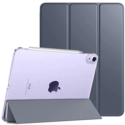 Abbildung von TiMOVO für iPad Air 11 Zoll Hülle M2 2024,iPad 6 Hülle,iPad 5/4. Generation (2022/2020), Schlank Schutzhülle mit Transparenter Rückseite, Auto Schlaf/Aufwach Case, Grau Lila