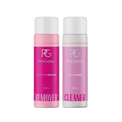 Abbildung von Pink Gellac Shellac Cleaner und Remover Set 2 Stück 100 ml UV Gel Nagellackentferner Nagelreiniger Entfetter Gelnägel