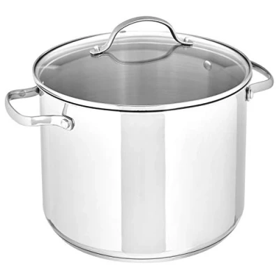 Abbildung von Amazon Basics Edelstahl Suppentopf mit Deckel, 7,6 l, silberfarben