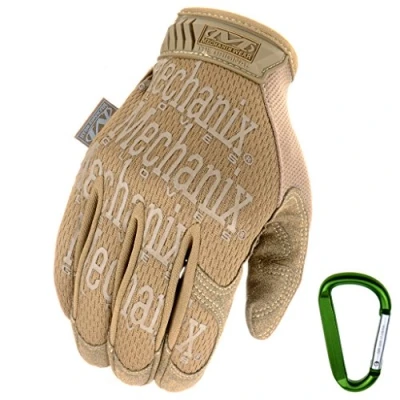 Abbildung von Mechanix WEAR Original Einsatz Handschuhe, atmungsaktiv &amp; abriebfest + Gear Karabiner, Glove in Schwarz, Coyote, Multicam/Größe S, M, L, XL (L, Coyote)