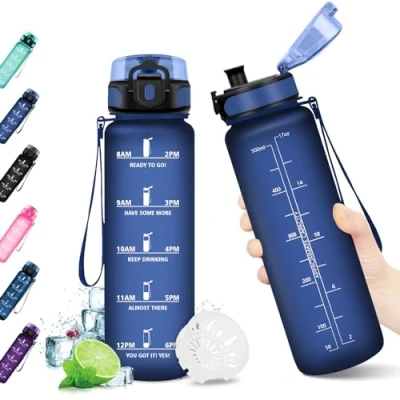 Abbildung von KollyKolla Trinkflasche Kinder Kohlensäure Geeignet, 500ml, Sport mit Zeitmarkierung, Auslaufsicher Wasserflasche Geeignet für Kinder, Fahrrad, Schule, Maedchen, Junge