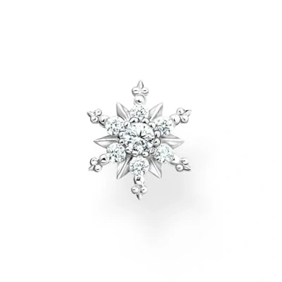 Abbildung von Thomas Sabo Einzel Ohrstecker Schneeflocke mit weißen Steinen 925 Sterling Silber H2260 051 14