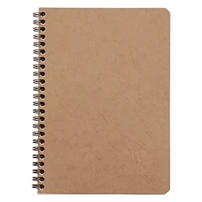 Abbildung von Clairefontaine 78532C Spiralheft / Notizbuch mit Doppelspirale Age Bag DIN A5 14,8x21cm 50 Blatt kariert, 90g, Tabakbraun Lederoptik 1 Stück