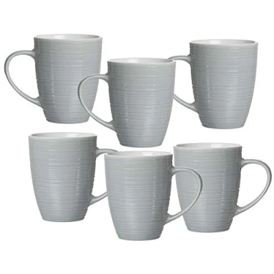 Abbildung von Ritzenhoff &amp; Breker Kaffeebecher Set Suomi, 6 teilig, je 310 ml, Grau Blau, Porzellan, Rundform