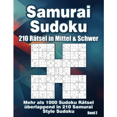 Abbildung von Samurai Sudoku Rätsel in Mittel &amp; Schwer: 210 Knifflige Style Variationen für Erwachsene