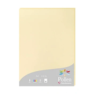 Abbildung von Clairefontaine 24206C Packung mit 25 Karten Pollen 210g, DIN A4, 21 x 29,7cm, Chamois