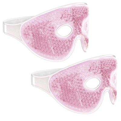 Abbildung von Navaris 2x Augenmaske kühlend Augen Gel Maske Set Kühlmaske Kühlpack Kühlpad Kompresse Kühlkissen kühl warm Gelmaske Kühlbrille
