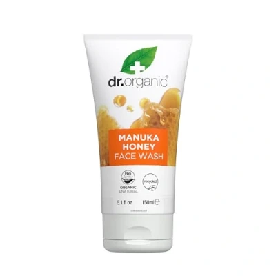 Abbildung von Dr. Organic Manuka Honig Gesichtswaschmittel, Reinigend, Trockene Haut, Herren, Damen, natürlich, vegetarisch, tierversuchsfrei, paraben und SLS frei, recycelt &amp; recycelbar, biologisch, 150ml