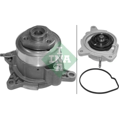 Abbildung von INA 538 0075 10 Wasserpumpe mit Dichtung unterdruckgesteuert für Keilrippenriementrieb VOLKSWAGEN: Golf 6, Touran I, Plus / Crossgolf
