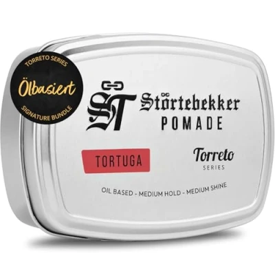 Abbildung von NEU: Störtebekker® Premium Pomade Ölbasiert Tortuga Herren &#039;Torreto Series&#039; Mittlerer Halt Glanz Haarwachs 125ml Barbershop Haarpomade Haarstyling Made in Germany