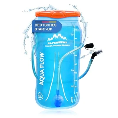 Abbildung von Alpenwert® Trinkblase mit Trinkschlauch [Wasserblase 2L/3L BPA FREE] Ultraleicht Trinksystem für Rucksack perfekt Outdoor, Laufen, Trailrunning (2 Liter)
