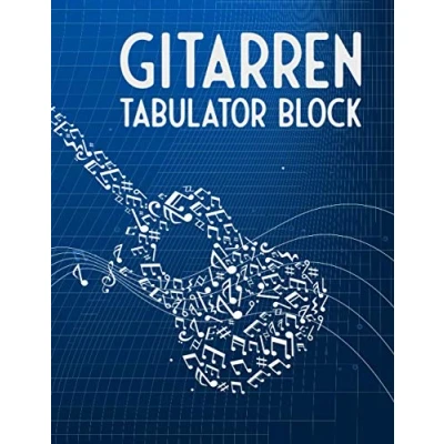 Abbildung von Gitarren Tabulator Block: mit leeren Tabs und Akkorden Blanko Große Lineatur Musik Schreibheft Leere Notensysteme Akkord Heft