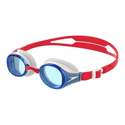 Abbildung von Speedo Unisex Kinder Junior Hydropure Schwimmbrille, Rot/Weiß/Blau, Einheitsgröße