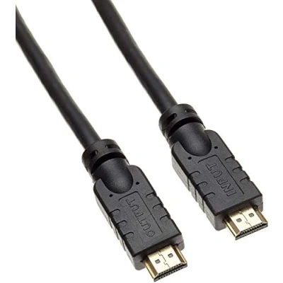 Abbildung von PremiumCord Aktives 4K High Speed ​​HDMI Kabel mit Verstärker 15 m, kompatibel Video 2160P, Full HD 1080P, Deep Color, 3D, 3x geschirmt, 10, 2Gbps, vergoldete Anschlüsse, Schwarz
