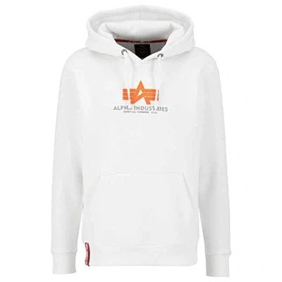 Abbildung von Alpha Industries Herren Basic Hoody Rubber Kapuzensweat Kapuzenpullover, White, L