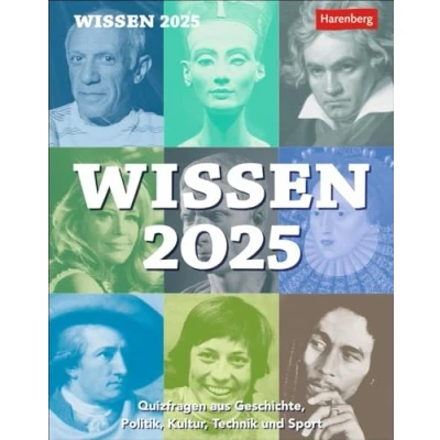 Abbildung von Wissen Tagesabreißkalender 2025 Quizfragen aus Geschichte, Politik, Kultur, Technik und Sport: Schlaue Fragen von A Z in einem Tischkalender für ... Rätselfans (Wissenskalender Harenberg)