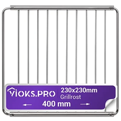 Abbildung von Viоks.pro Grillrost Edelstahl Gitter Ausziehbar Universal 230 400 x mm/Ofengitter Backofen Gitterrost Erweiterbar Grillgitter Ofen für Herd &amp; Oven Rack