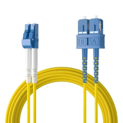 Abbildung von 10Gtek SC zu LC OS2 Singlemode Duplex 1 Meter, LWL Glasfaser Patchkabel Fibre Optic Patch Cable 9/125μm LSZH, Yellow