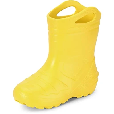 Abbildung von Ladeheid Gummistiefel Kinder federleichte Eva Regenschuhe Bequeme und leichte Regenstiefel perfekt für Frühling Sommer KL051 S (Gelb1, 23 EU)