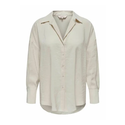 Abbildung von ONLY Onlzazima Loose Shirt Hemdbluse, Damen, Größe: Large, Antique white