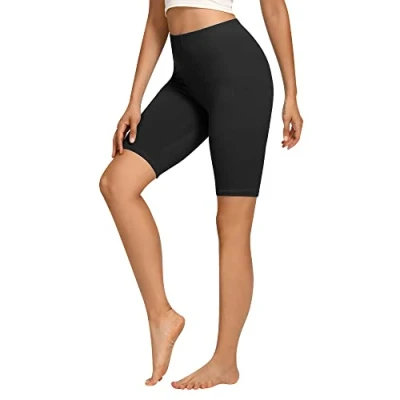 Abbildung von Libella Radlerhose Damen Kurze Leggings Baumwolle High Waist Shorts Blickdicht Sommer Sportshorts Schwarz 4165 XL