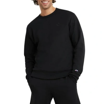 Abbildung von Champion Herren Crewneck, Powerblend Fleece, Hoodie for Men, Script Logo (Reg. Or Big &amp; Tall) Sweatshirt, Black y08160, Small