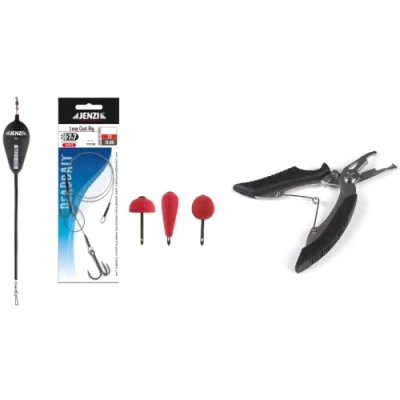 Abbildung von Dead Bait Kit von Jenzi Set, Long Cast Rig, Ledger Boom, Pop Up Set Köderfisch + gratis Angelschere (Hakengröße 6)