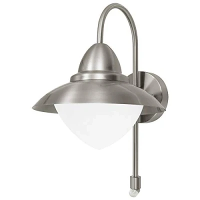 Abbildung von Eglo 87105 Aussenleuchte Wandleuchte SIDNEY edelstahl, E27 max. 1X40W mit Sensor