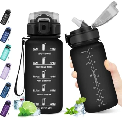 Abbildung von KollyKolla Trinkflasche Kinder 500ml, Sport mit Strohhalm, BPA Frei, Wasserflasche Auslaufsicher, Kohlensäure Geeignet, flasche für Kinder, Fahrrad, Schule