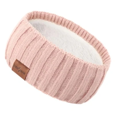 Abbildung von DRESHOW Damen Warm Gestricktes Stirnband Winter Ohrenwärmer Elastische Gehäkelte Kopfwickel Dickes Fleecefutter Haarbänder