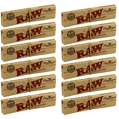 Abbildung von 12 x RAW Classic Connoisseur Kingsize Slim Skin Rolling Papers with Roach Tips