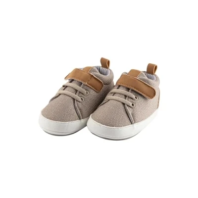 Abbildung von Sterntaler Baby Schuhe Sneaker aus Canvas mit Kunstleder Kleinkind Sommer Klettverschluss und Rutschfester Sohle Babyschuhe für Jungen, beige, Größe 20